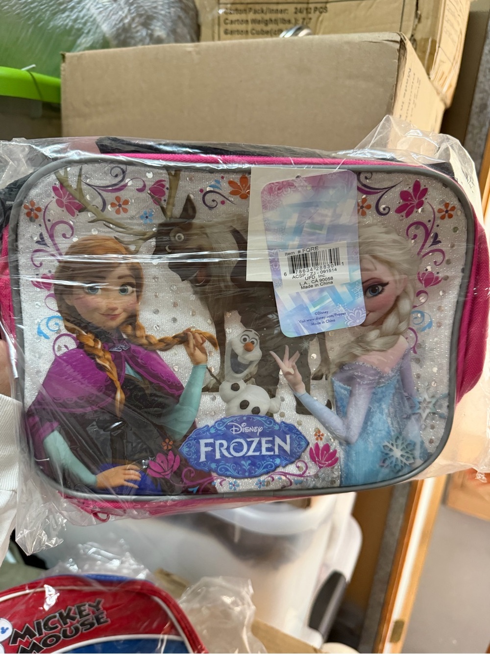 Disney Frozen Lunch Bag with Anna, Elsa & Olaf - Pink
